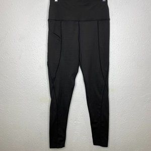 Sports Wear, women's size L, black leggings w/thigh pocket and wide waistband.
